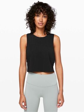 lululemon athletica Black Cropped Muscle Tee